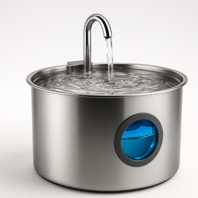 FlowPurr® Edelstahl Trinkbrunnen für Katzen & Hunde – 3.2L | Leise, Hygienisch & Smart