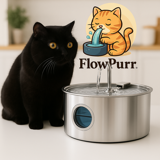 FlowPurr® Edelstahl Trinkbrunnen für Katzen & Hunde – 3.2L | Leise, Hygienisch & Smart